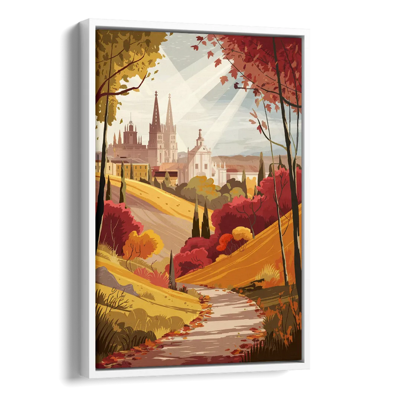 Toledo Autumn Landscape Side - White Canvas Wall Art