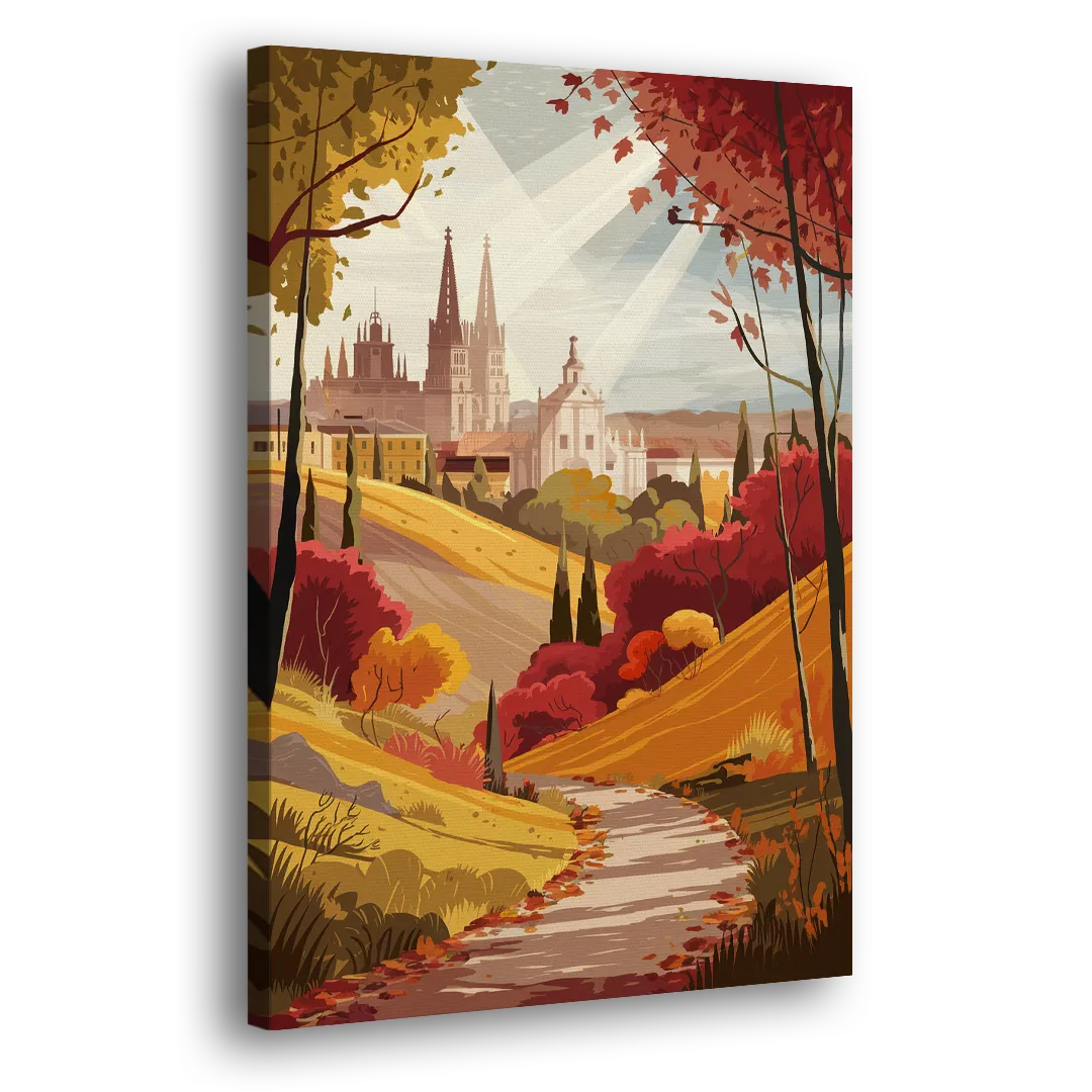 Toledo Autumn Landscape Side - Canvas Wall Art