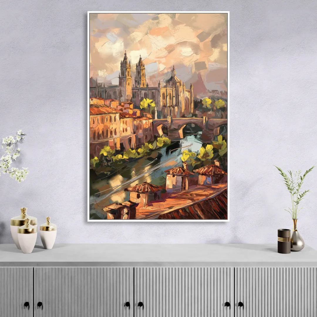 Toledo Historic Downtown Living Room - White Canvas Wall Art