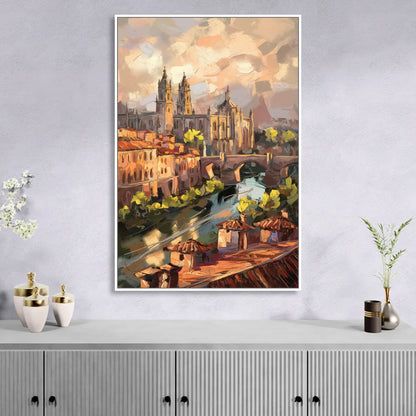 Toledo Historic Downtown Living Room - White Canvas Wall Art