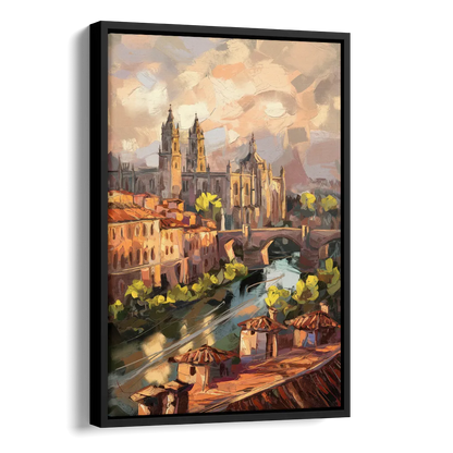 Toledo Historic Downtown Side - Black Canvas Wall Art