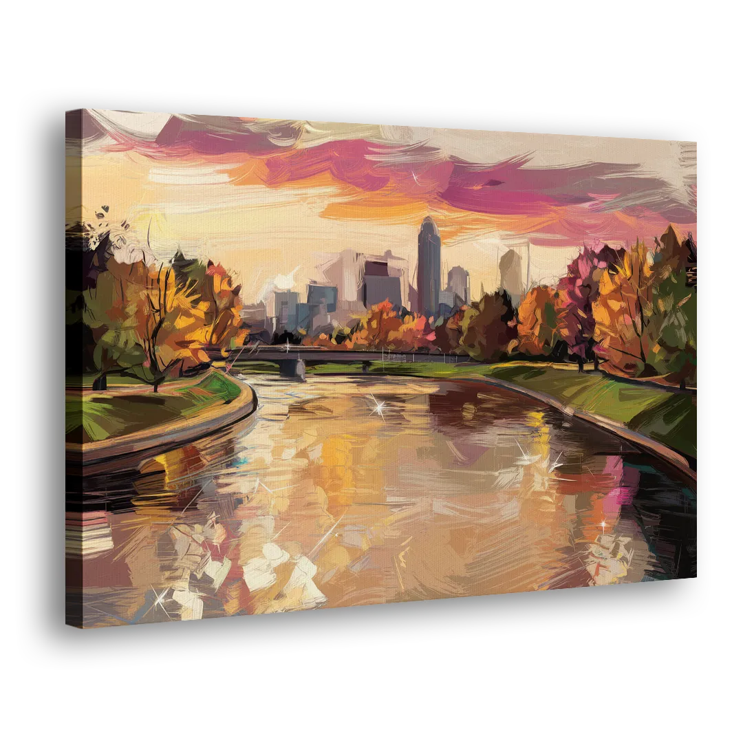 Toledo Maumee River Sunset Side - Canvas Wall Art