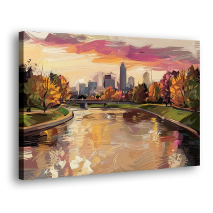 Toledo Maumee River Sunset Side - Canvas Wall Art