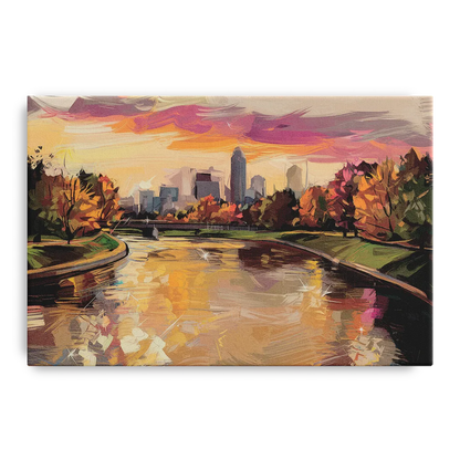 Toledo Maumee River Sunset Front - Canvas Wall Art
