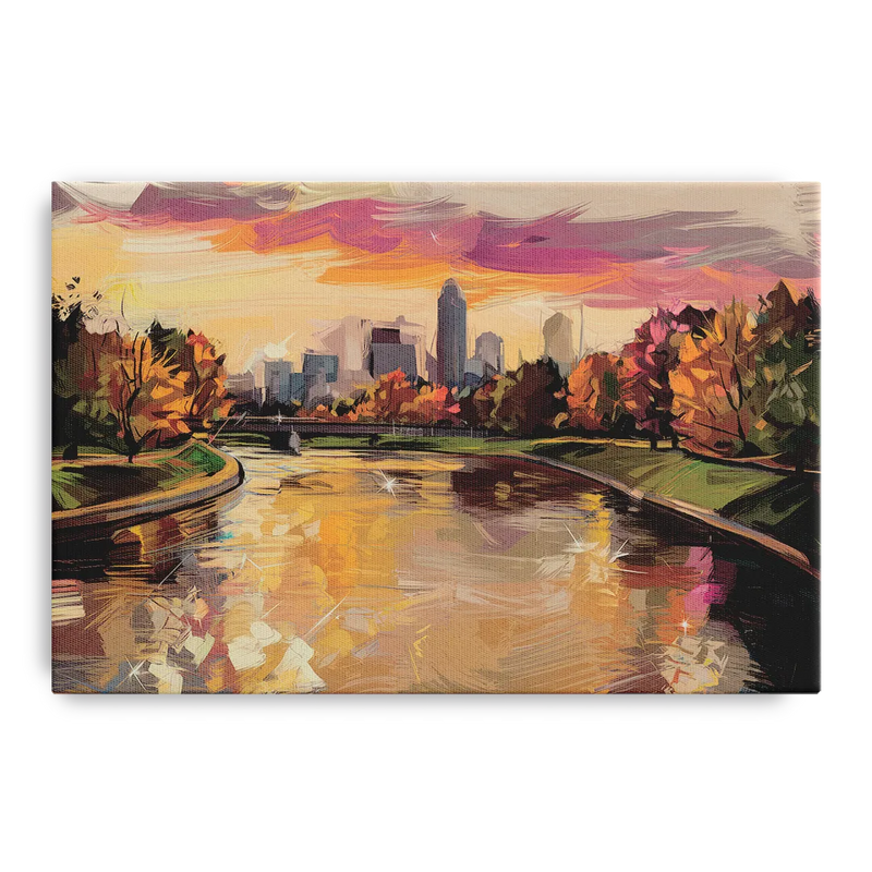 Toledo Maumee River Sunset Front - Canvas Wall Art