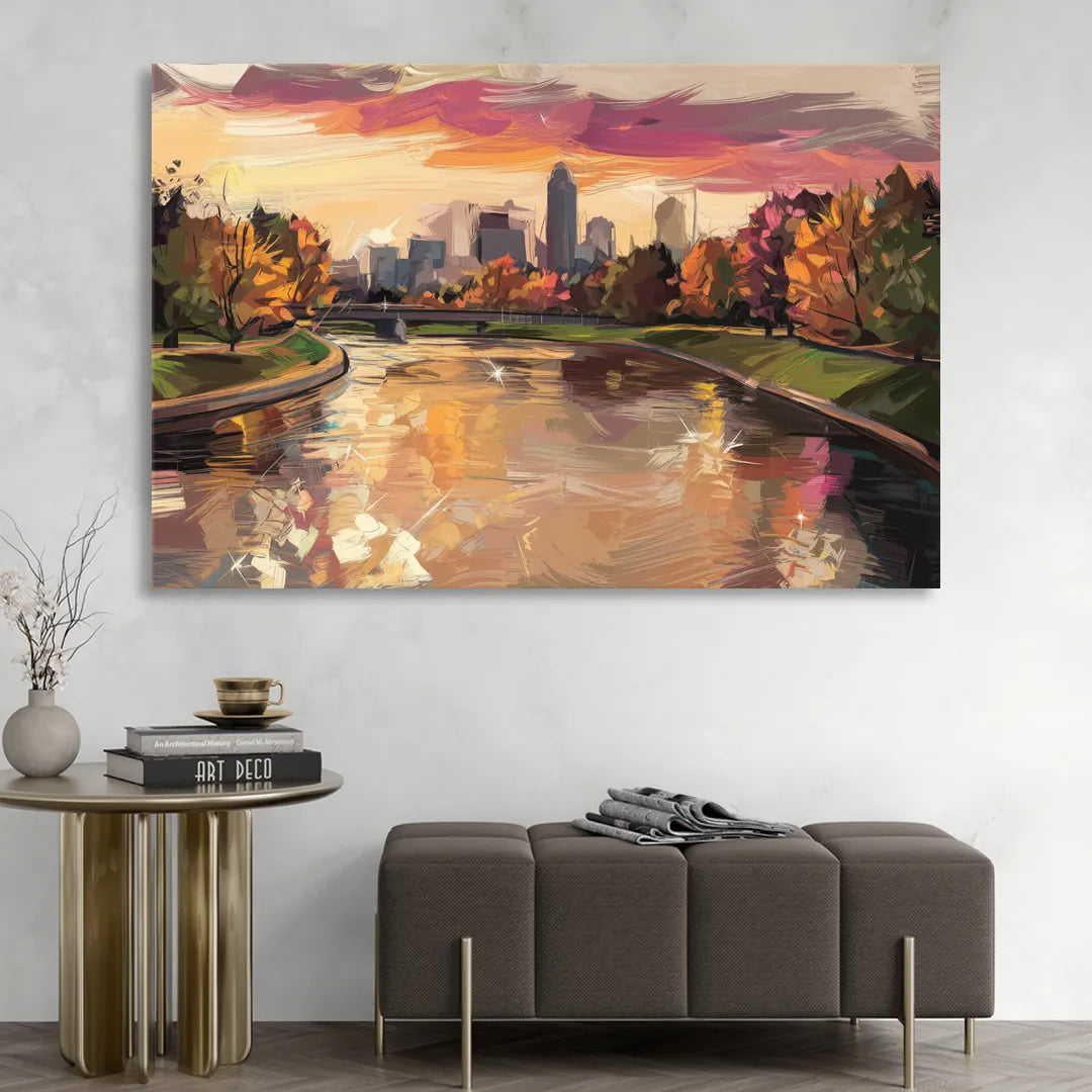 Toledo Maumee River Sunset Sitting Room - Canvas Wall Art