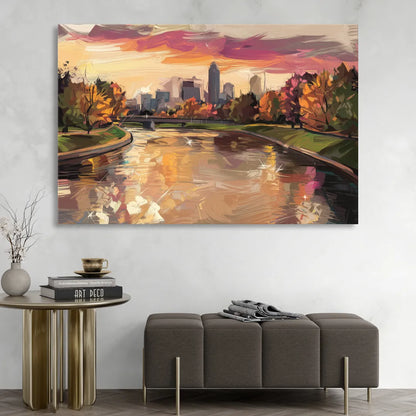 Toledo Maumee River Sunset Sitting Room - Canvas Wall Art