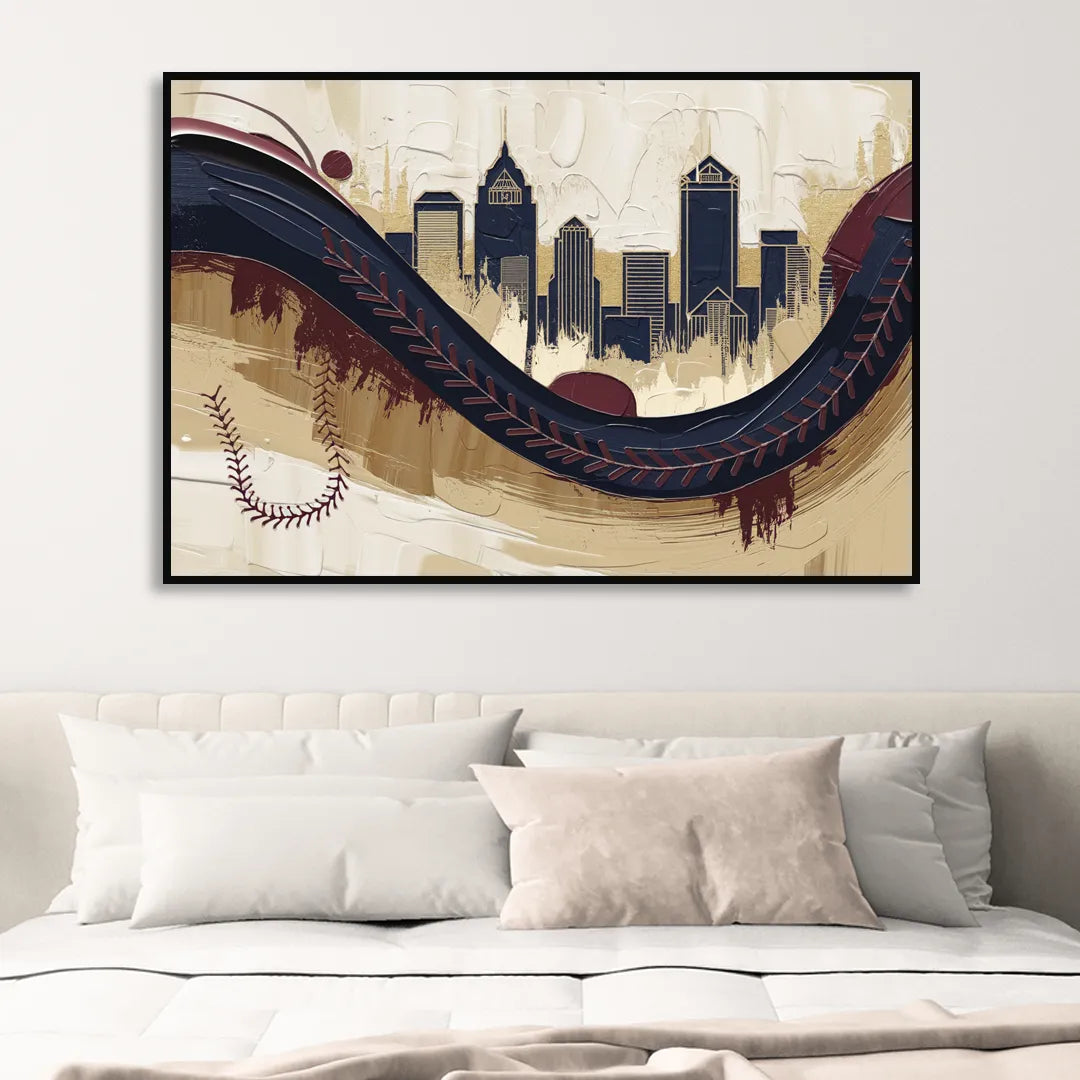 Toledo Mud Hens Baseball Living Room - Black Canvas Wall Art