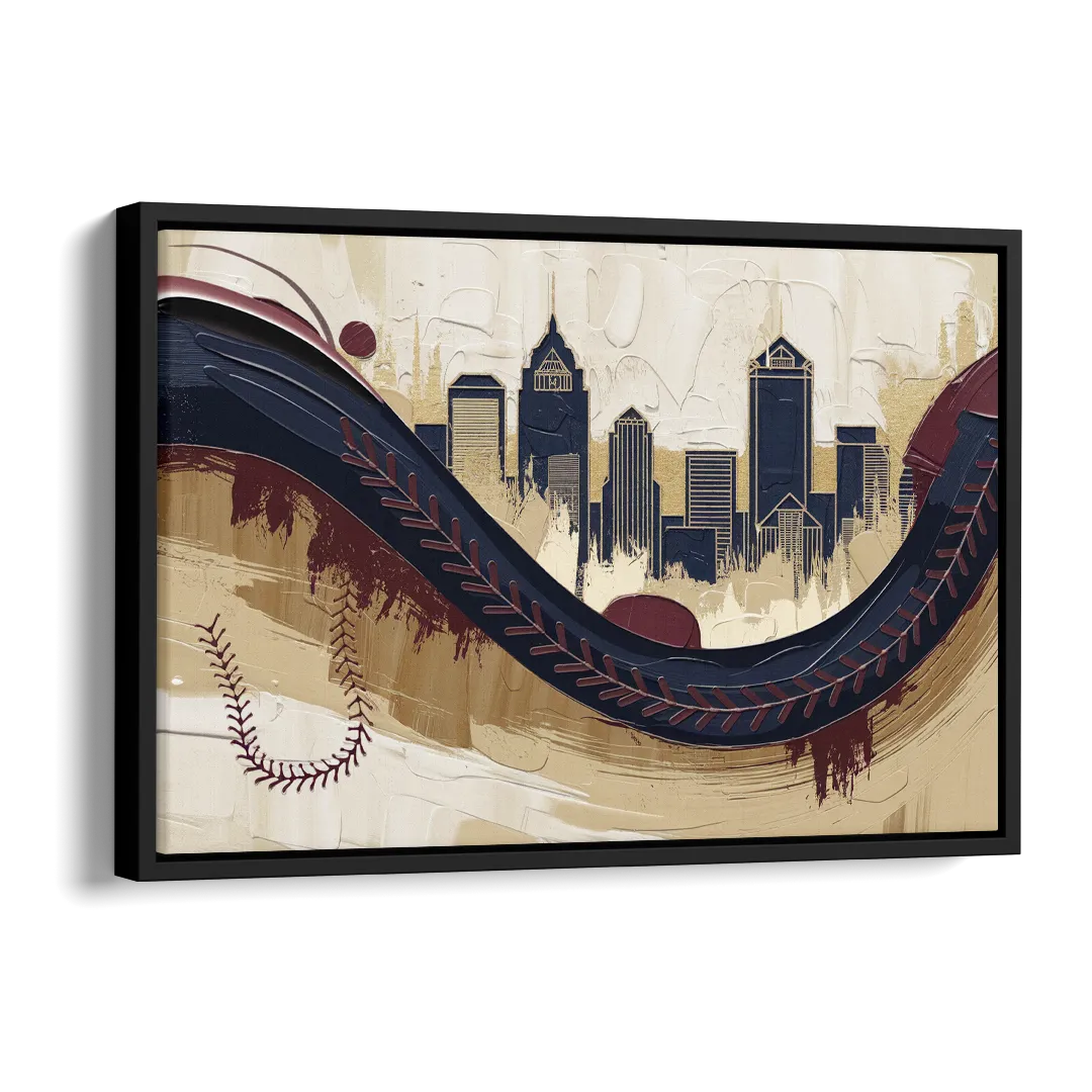 Toledo Mud Hens Baseball Side - Black Canvas Wall Art