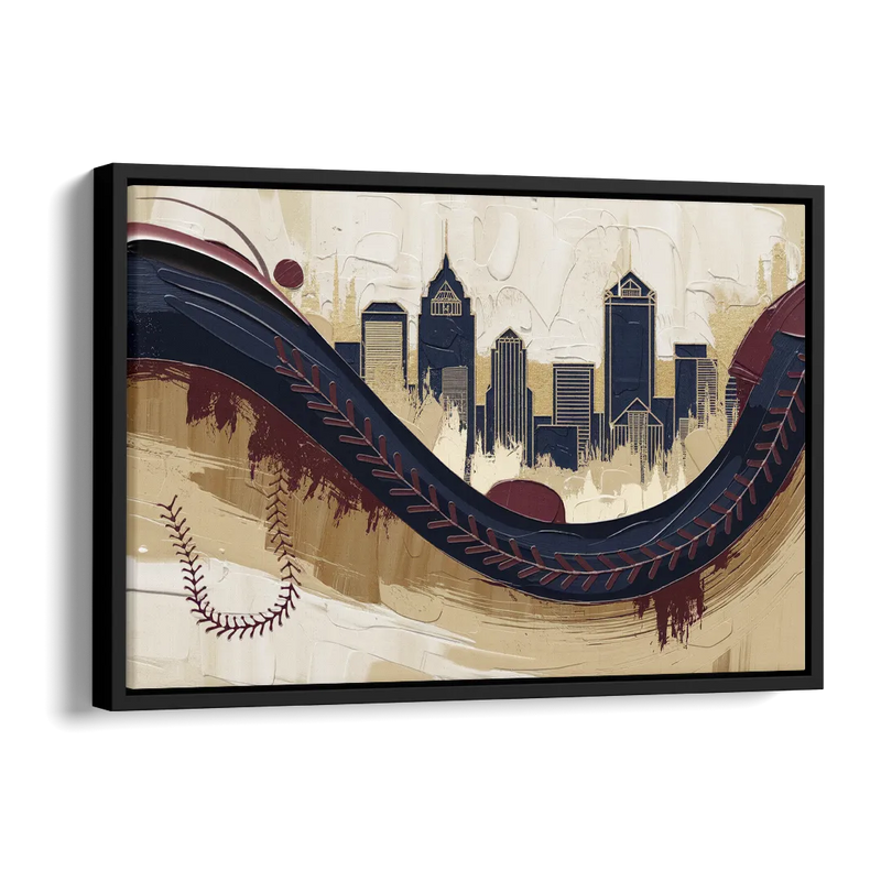 Toledo Mud Hens Baseball Side - Black Canvas Wall Art