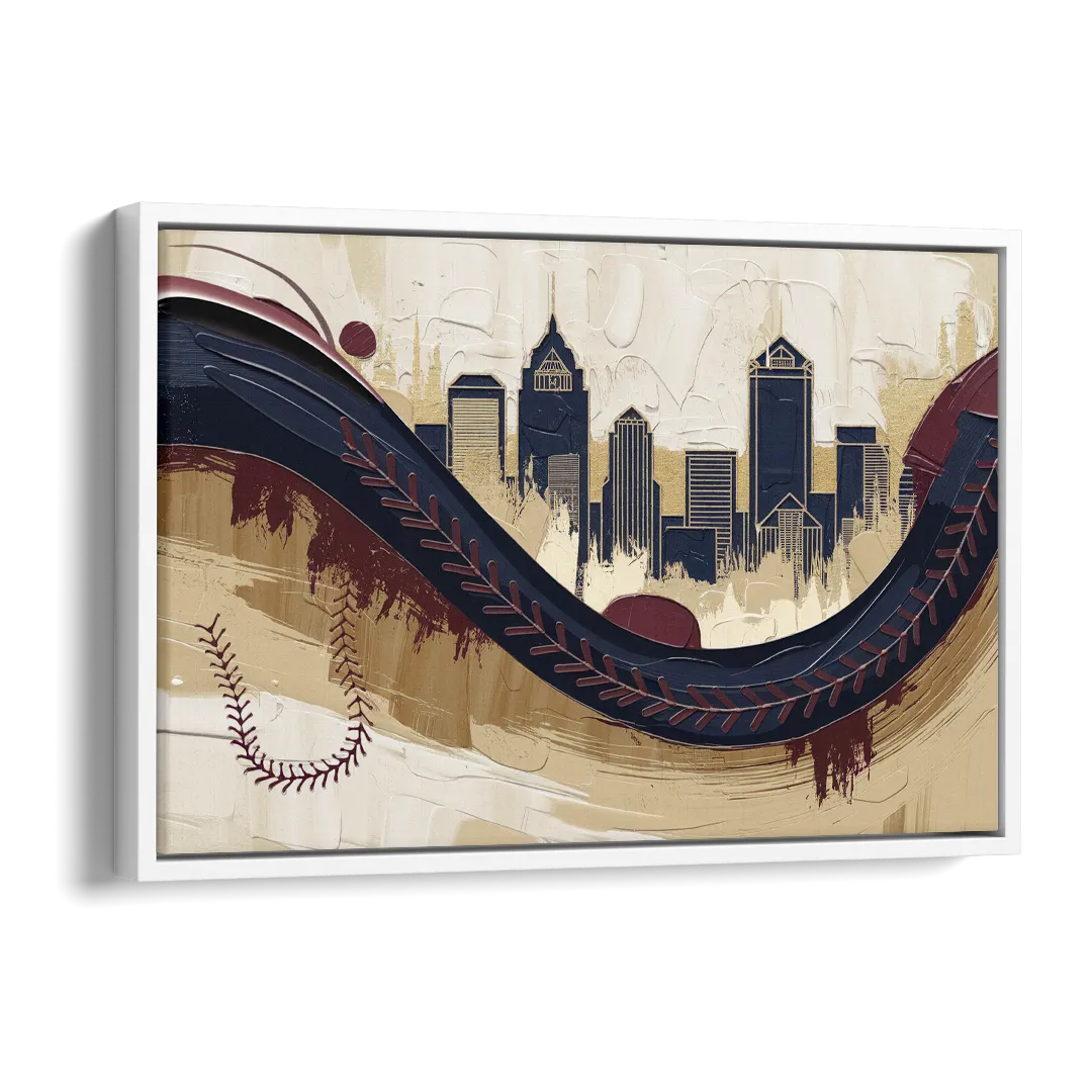 Toledo Mud Hens Baseball Side - White Canvas Wall Art