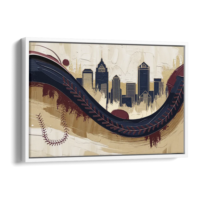 Toledo Mud Hens Baseball Side - White Canvas Wall Art