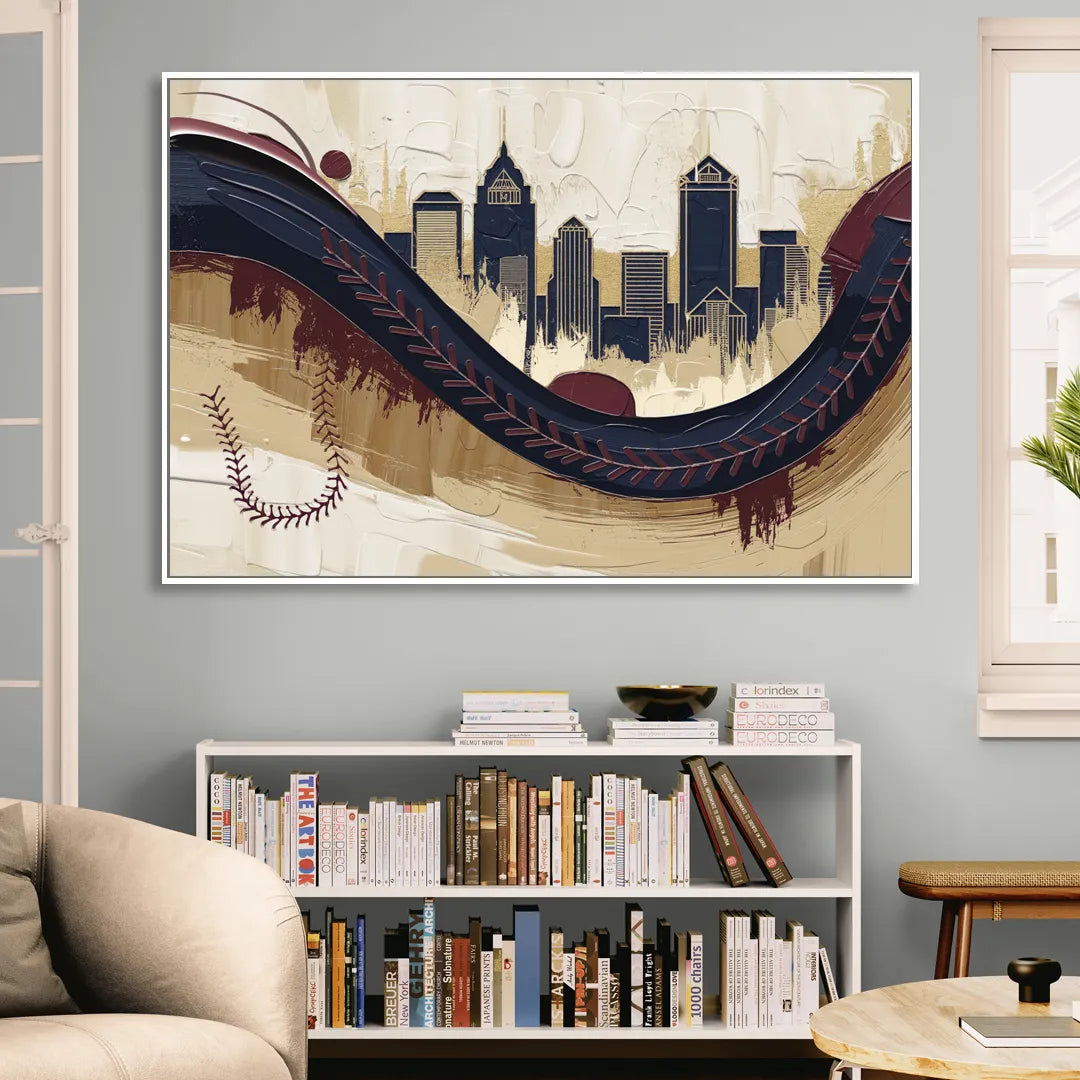 Toledo Mud Hens Baseball Living Room - White Canvas Wall Art