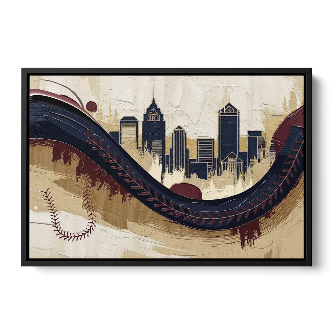 Toledo Mud Hens Baseball Front - Black Canvas Wall Art