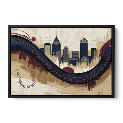 Toledo Mud Hens Baseball Front - Black Canvas Wall Art