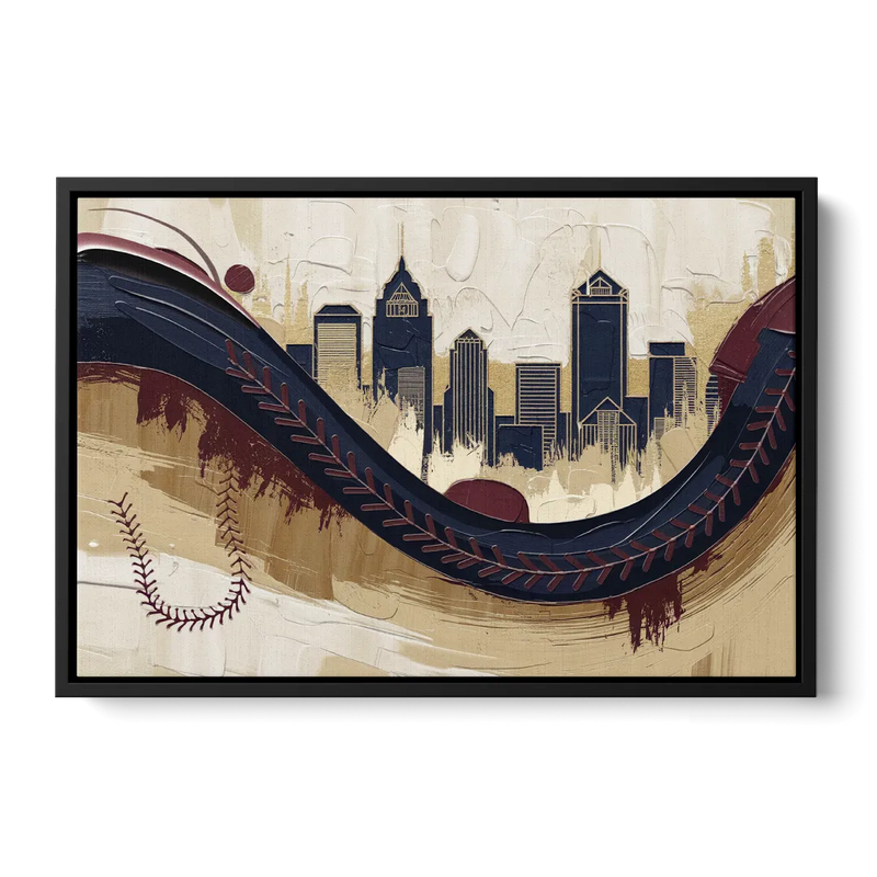 Toledo Mud Hens Baseball Front - Black Canvas Wall Art