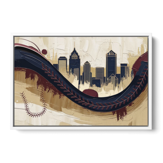 Toledo Mud Hens Baseball - White Framed Canvas Wall Art - Front