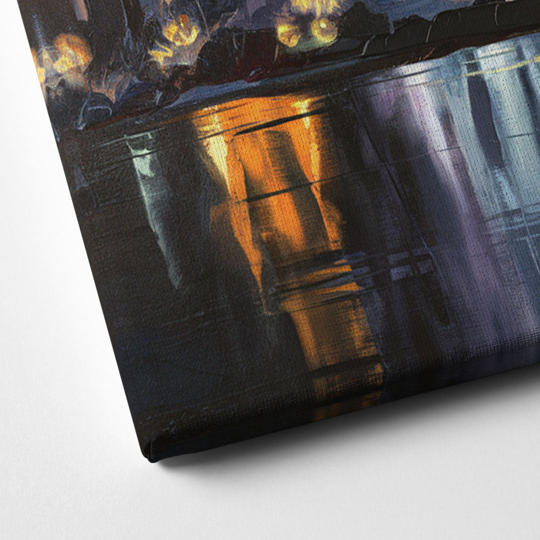 Toledo Nighttime Skyline Canvas Close Up