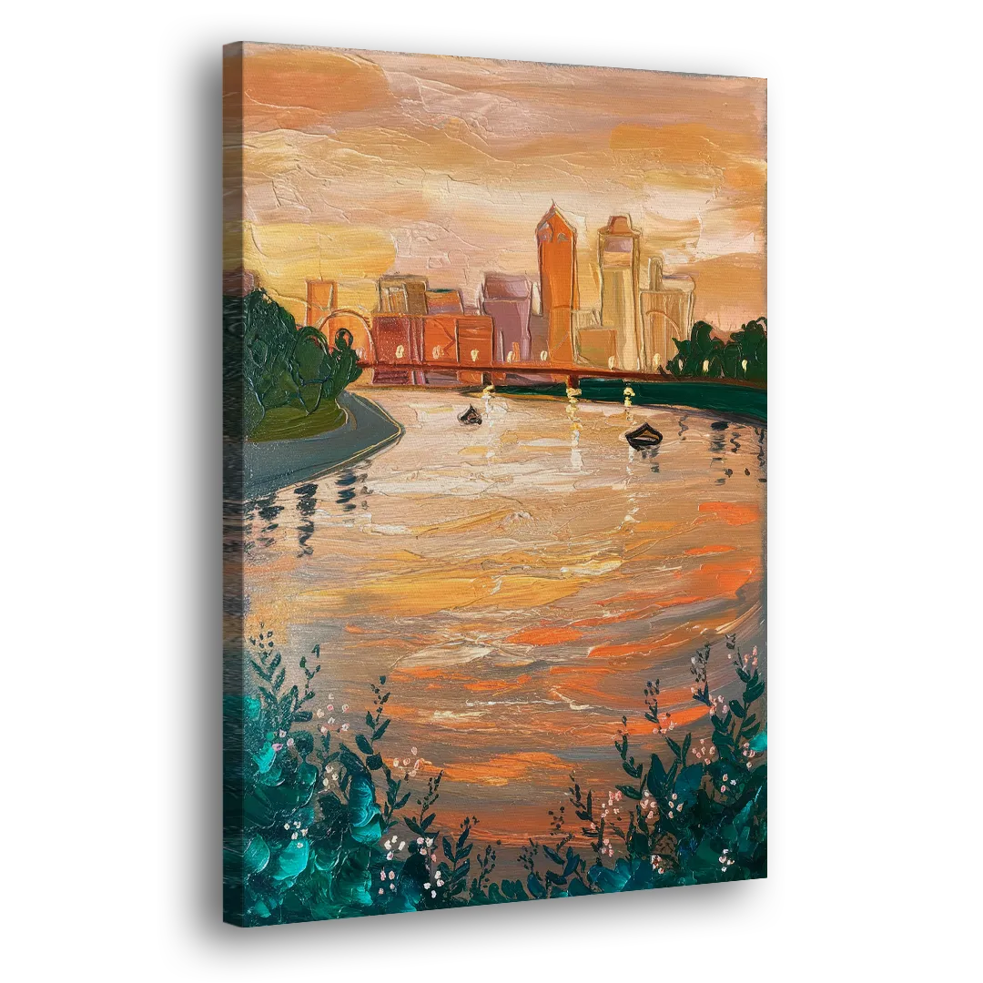 Toledo Ohio Riverfront Side - Canvas Wall Art