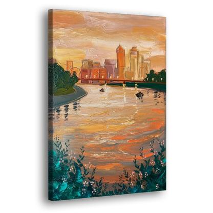 Toledo Ohio Riverfront Side - Canvas Wall Art