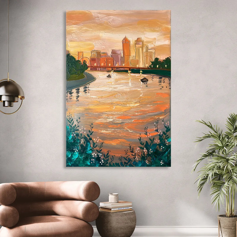 Toledo Ohio Riverfront Living Room - Canvas Wall Art