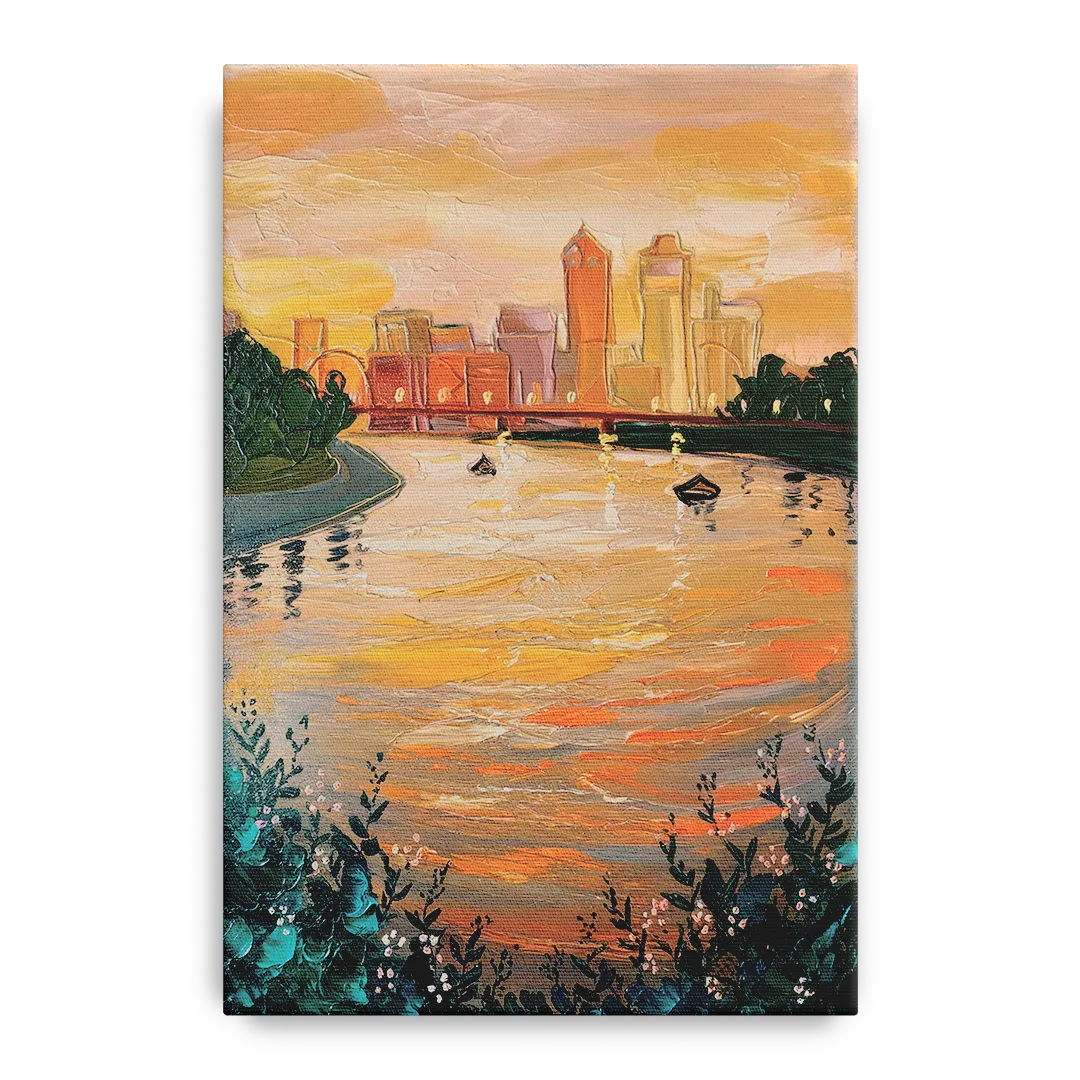 Toledo Ohio Riverfront Front - Canvas Wall Art