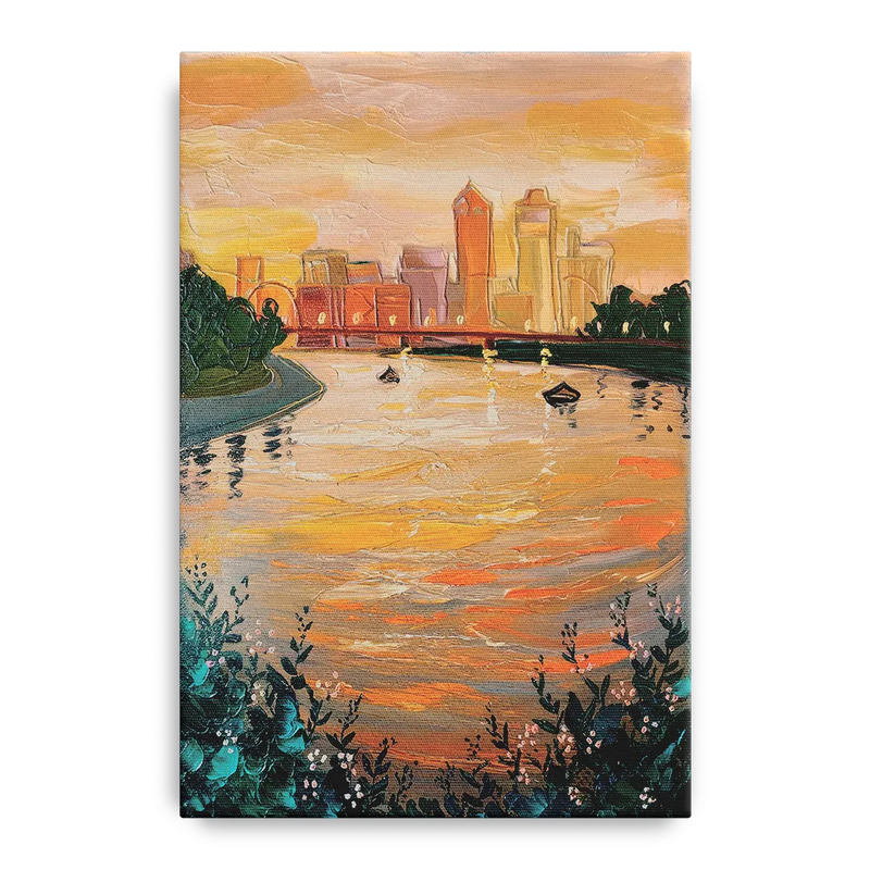 Toledo Ohio Riverfront Front - Canvas Wall Art