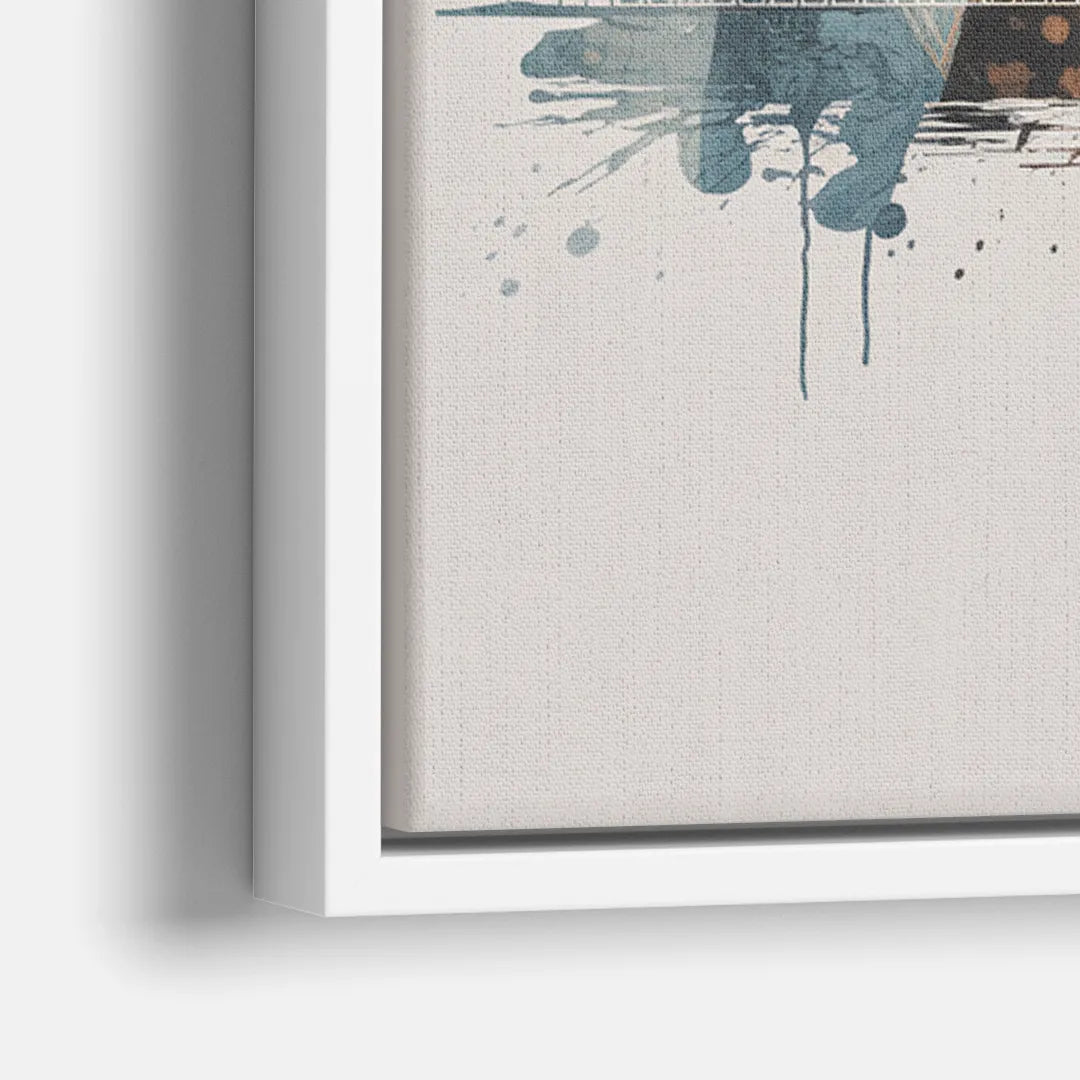 Toledo Skyline Panorama - Close-Up White Frame Canvas