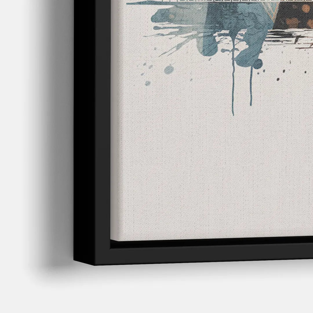 Toledo Skyline Panorama - Close-Up Black Frame Canvas