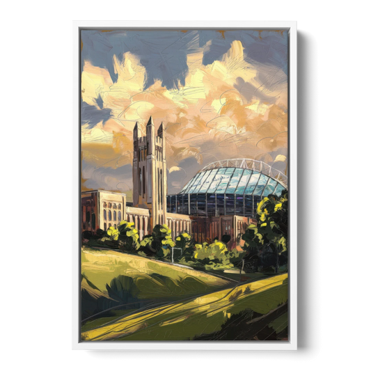 Toledo University Spirit - White Framed Canvas Wall Art - Front