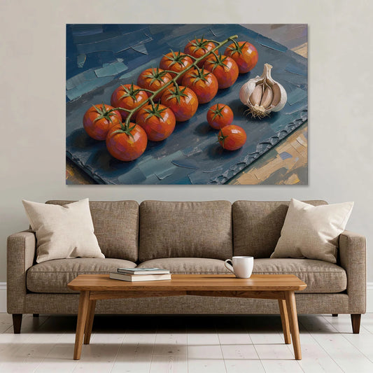 Tomato Painting on a Slate Board - Canvas Wall Art - Sofa - 60x40