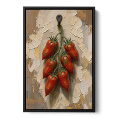 Tomatoes Wall Art on an Iron Hook - Black Framed Canvas Wall Art - Front