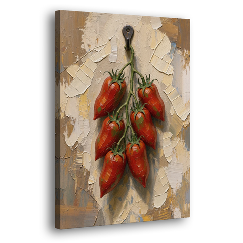 Tomatoes Wall Art on an Iron Hook - Canvas Wall Art - Side