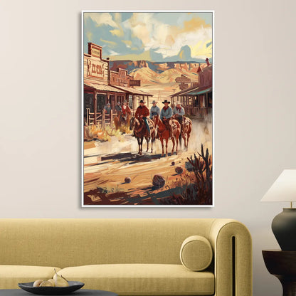 Tombstone Arizona Frontier Sitting Room - White Canvas Wall Art