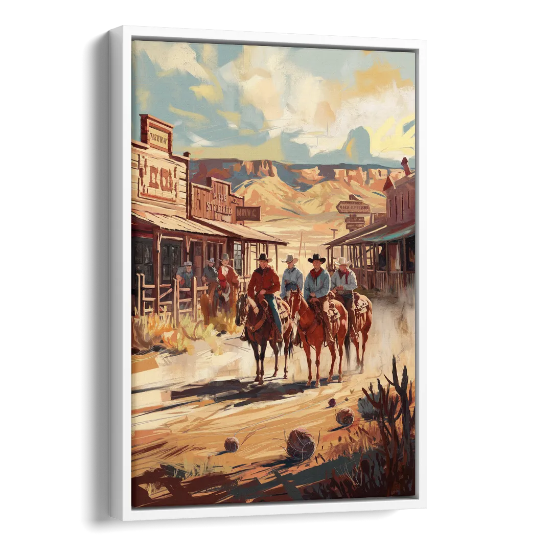 Tombstone Arizona Frontier Side - White Canvas Wall Art