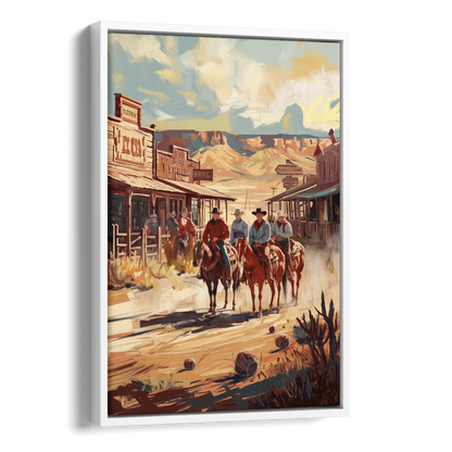 Tombstone Arizona Frontier Side - White Canvas Wall Art
