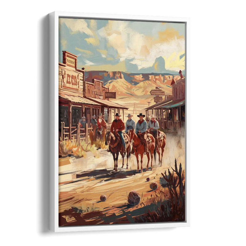 Tombstone Arizona Frontier Side - White Canvas Wall Art