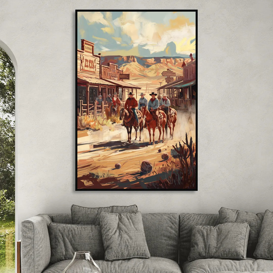 Tombstone Arizona Frontier Sitting Room - Black Canvas Wall Art