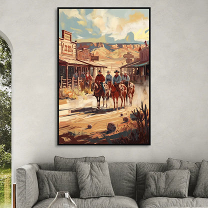 Tombstone Arizona Frontier Sitting Room - Black Canvas Wall Art