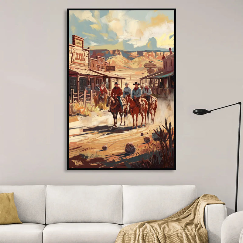 Tombstone Arizona Frontier Living Room - Black Canvas Wall Art