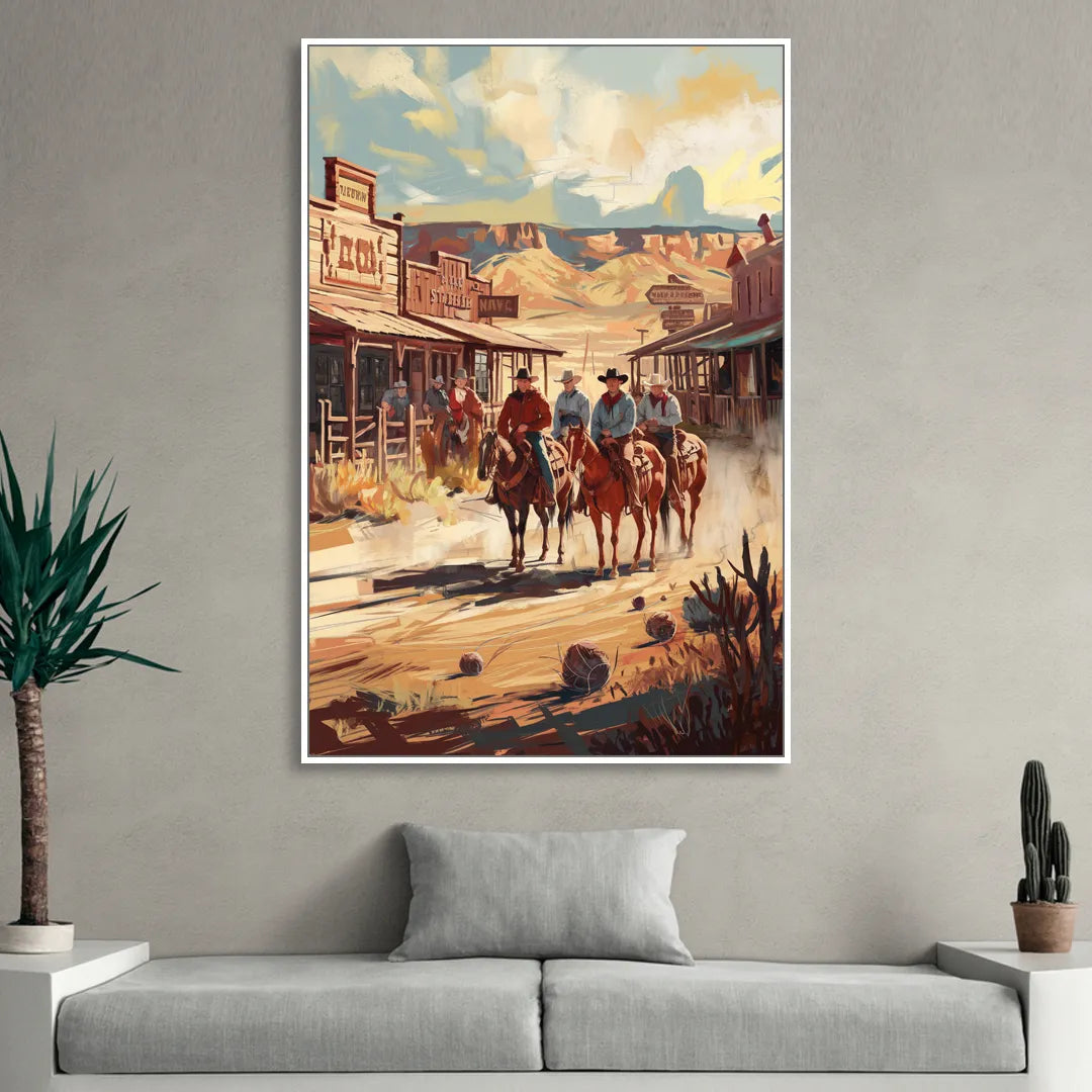 Tombstone Arizona Frontier Living Room - White Canvas Wall Art