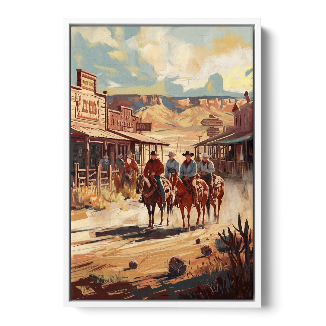 Tombstone Arizona Frontier Front - White Canvas Wall Art