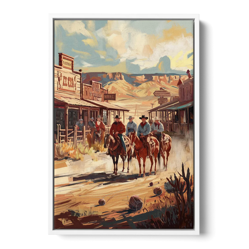 Tombstone Arizona Frontier Front - White Canvas Wall Art