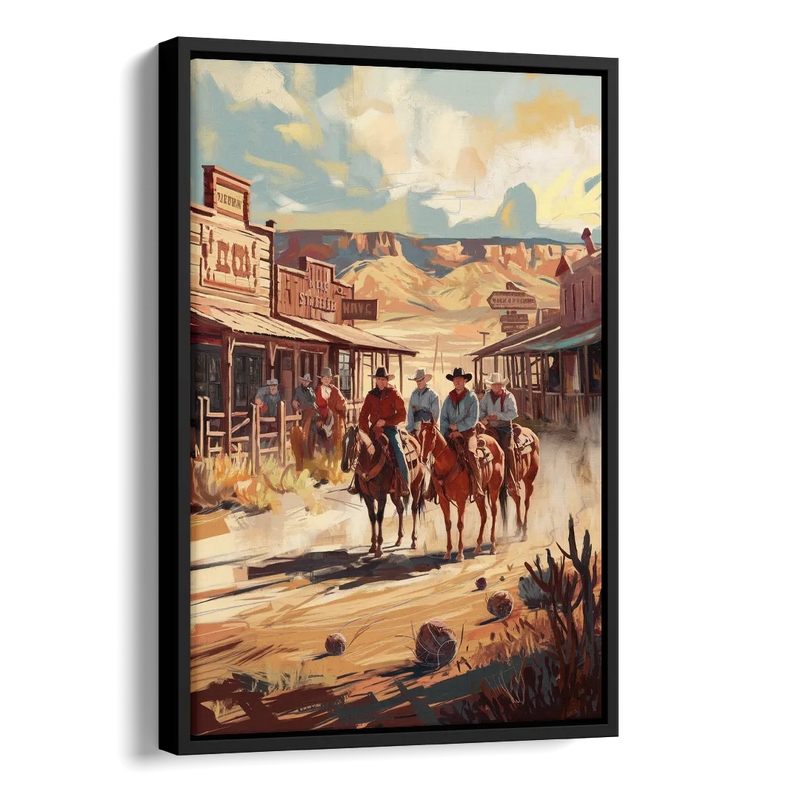 Tombstone Arizona Frontier Side - Black Canvas Wall Art