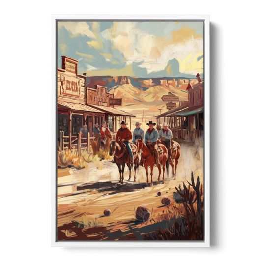 Tombstone Arizona Frontier - White Framed Canvas Wall Art - Front