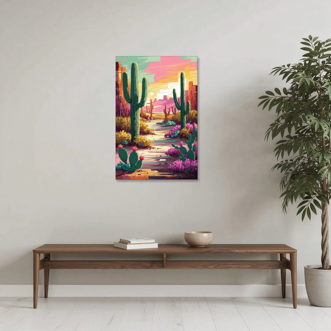 Tombstone Cactus Landscape - Canvas Wall Art - Coffee Table - 24x36