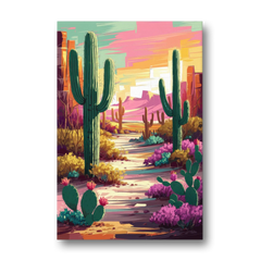 Tombstone Cactus Landscape - Canvas Wall Art - Front