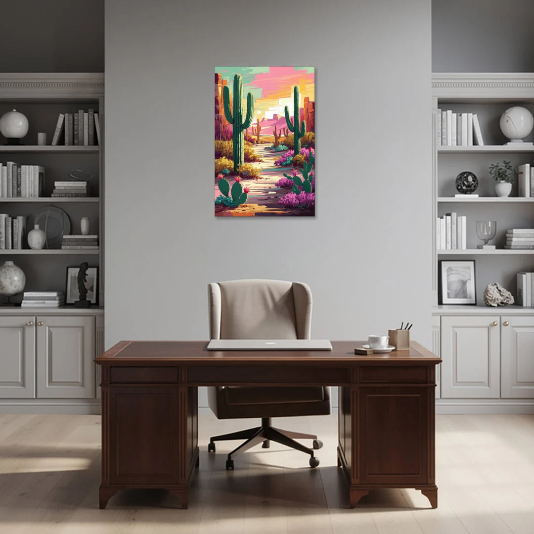 Tombstone Cactus Landscape - Canvas Wall Art - Office - 24x36