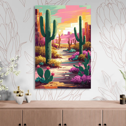 Tombstone Cactus Landscape Sitting Room - Canvas Wall Art