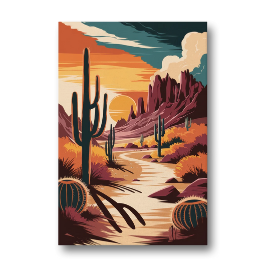 Tombstone Desert Sunset - Canvas Wall Art - Front